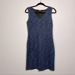 Ann Taylor Black and Blue Sheath Dress